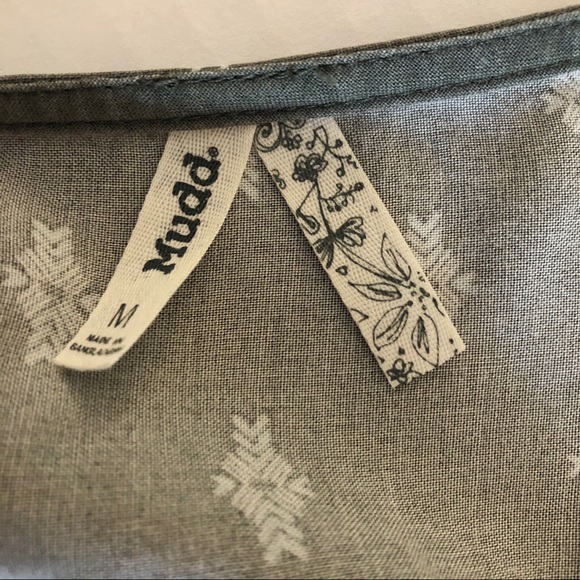 MUDD Sage/White Peasant Tunic Top - Picture 6 of 8